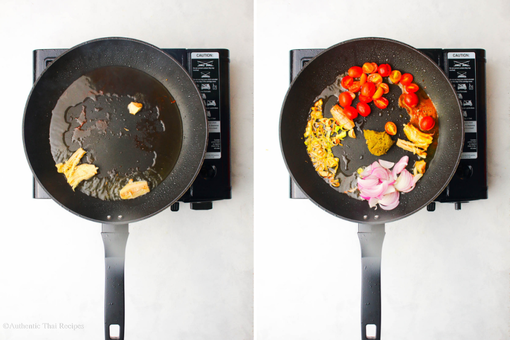 Ingredients cooking in the pan