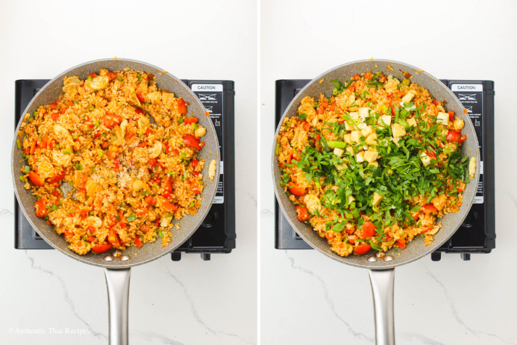 All ingredients mixed well in the pan