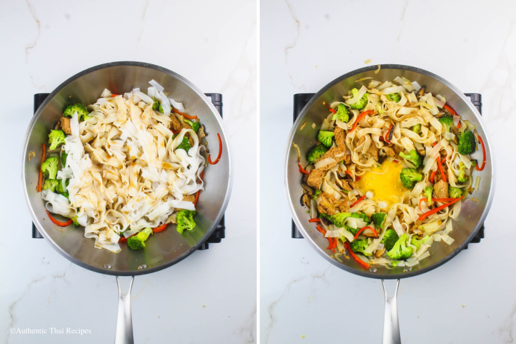 All ingredients cooked in the pan
